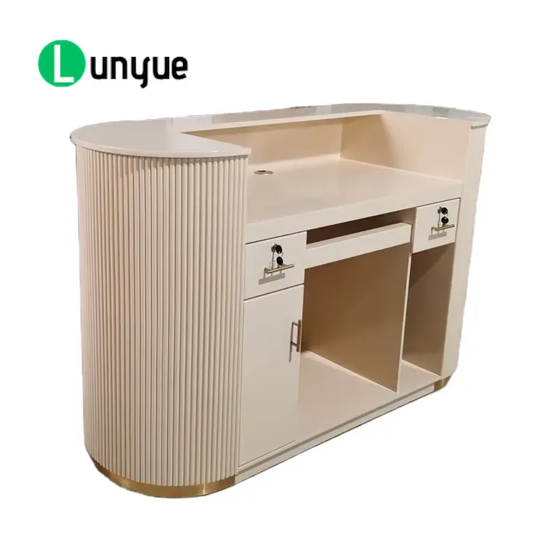 Office Furniture Kl - Modern Pink White Front Counter Desk