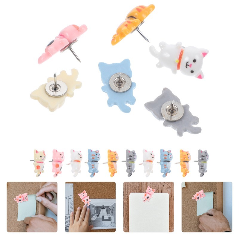 20Pcs Cute Resin Cat Push Pins - Office Furniture Online recension och pris