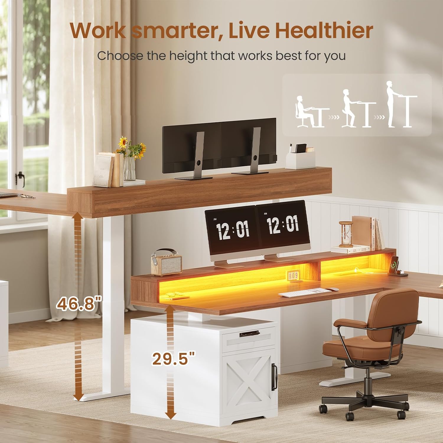 L Shaped Standing Desk Height  - Office Furniture Outlet recension och pris