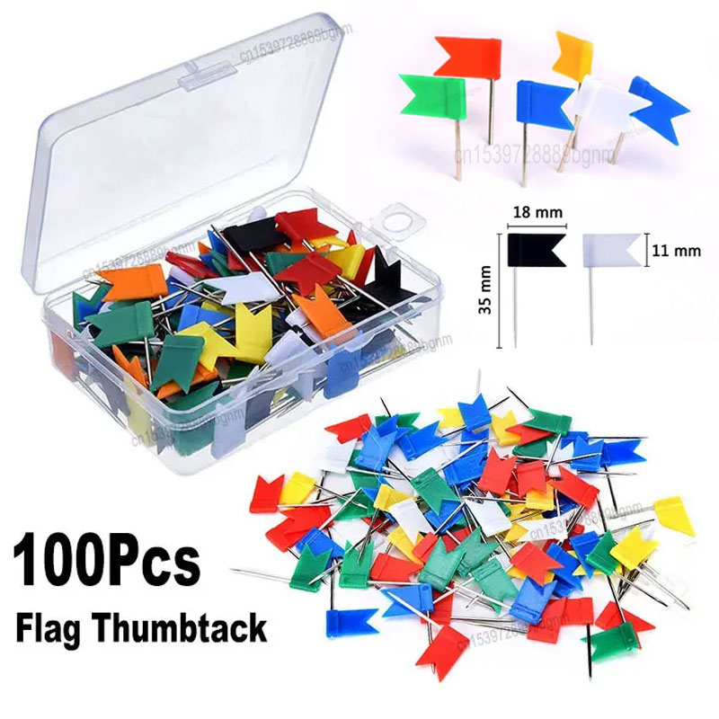 100Pcs Color Set 35mm Flag Thu - Office Furniture Online recension och pris