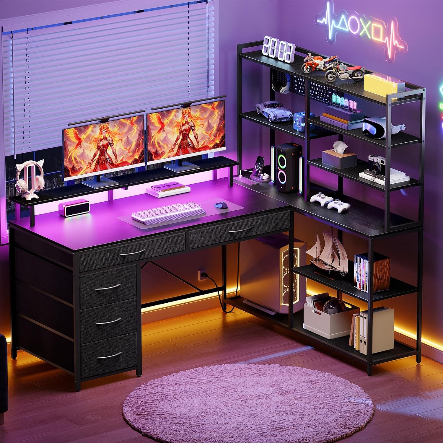 L Shaped Desk with Drawers & S - Office Furniture Outlet recension och pris