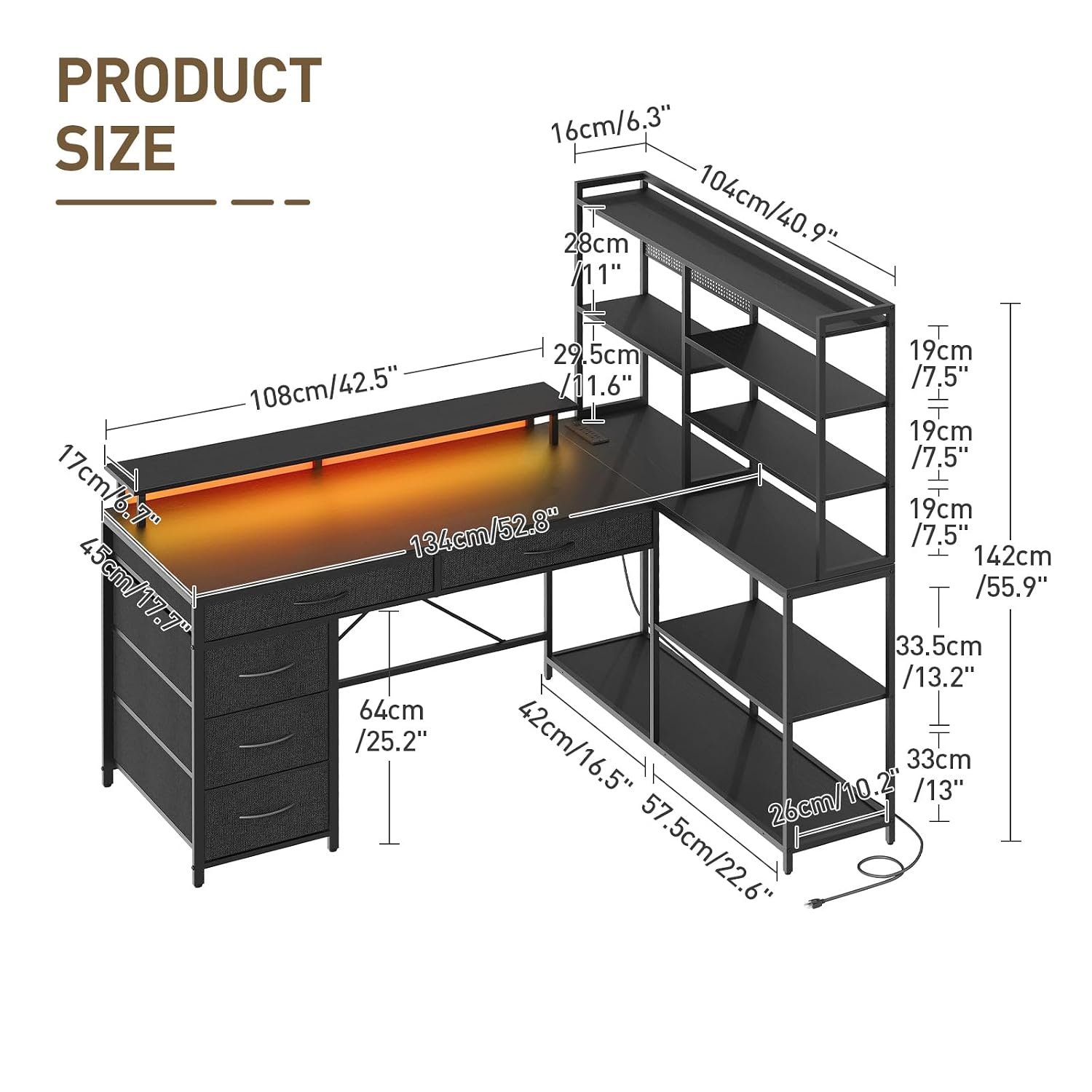 L Shaped Desk with Drawers & S - Office Furniture Outlet recension och pris