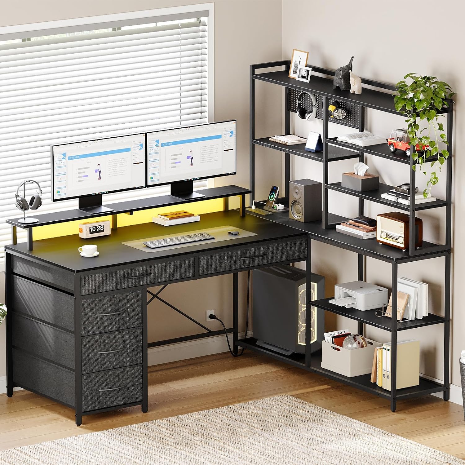 L Shaped Desk with Drawers & S - Office Furniture Outlet recension och pris