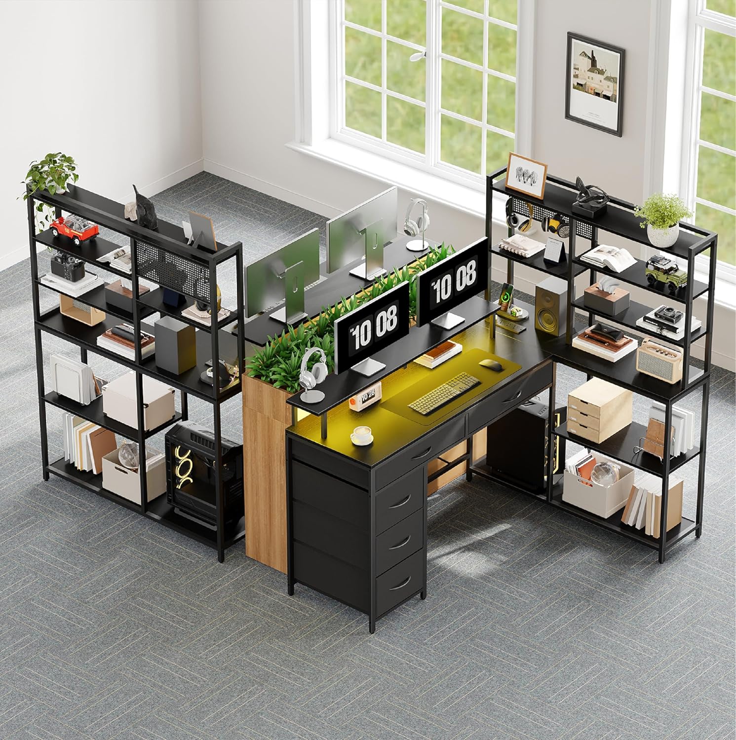 L Shaped Desk with Drawers & S - Office Furniture Outlet recension och pris