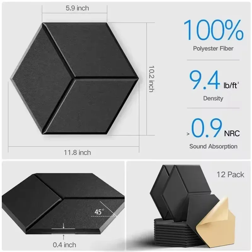 12 Pcs Self-Adhesive Hexagon S - Office Furniture Plan recension och pris