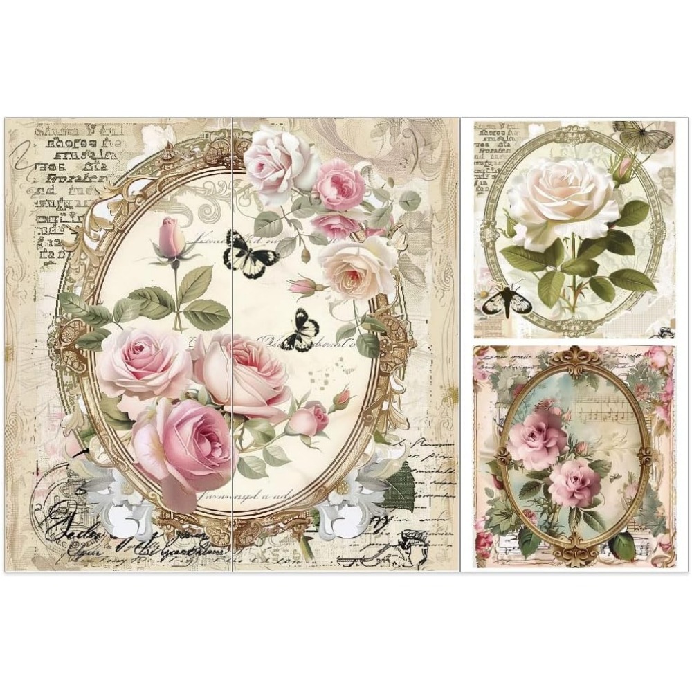 3pcs/Set Rose Rub on Transfers - Office Furniture Plan recension och pris