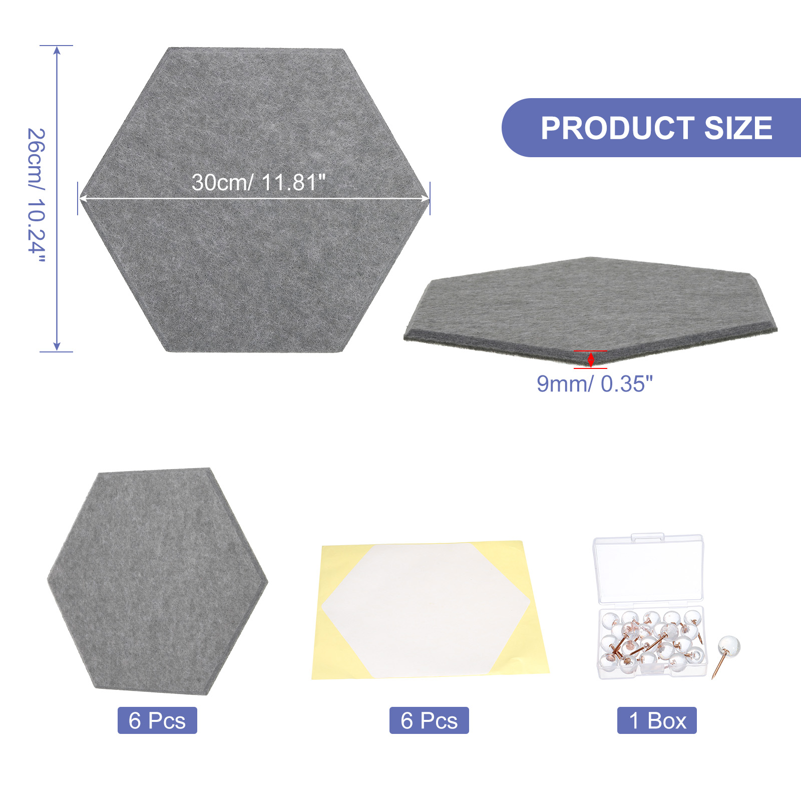 6Pc 30x26cm Felt Bulletin Boar - Office Furniture Online recension och pris