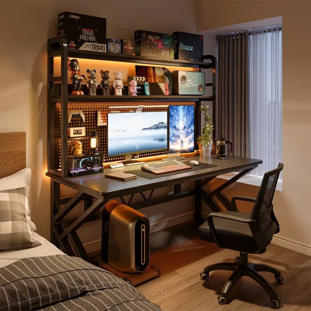 Gaming Desk with Bookshelf and - Office Furniture Plan recension och pris